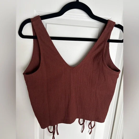 New Brown Ruched Tank Top - Picture 3 of 3
